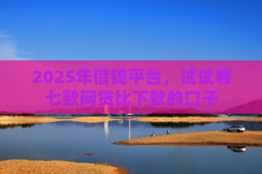 2025年借钱平台，试试看七款网贷比下款的口子