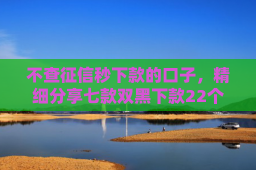 不查征信秒下款的口子，精细分享七款双黑下款22个网贷口子