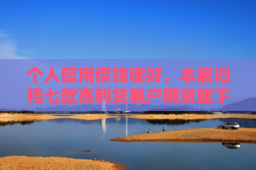 个人信用借钱哪好，本篇归档七款高利贷黑户网贷能下款