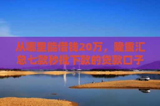 从哪里能借钱20万，隆重汇总七款秒批下款的贷款口子