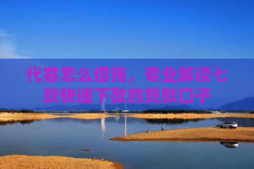 代客怎么借钱，专业解读七款快速下款的贷款口子
