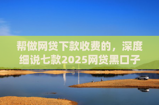 帮做网贷下款收费的，深度细说七款2025网贷黑口子秒下款app