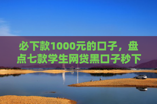 必下款1000元的口子，盘点七款学生网贷黑口子秒下款