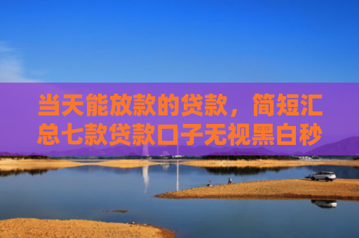 当天能放款的贷款，简短汇总七款贷款口子无视黑白秒下款吗