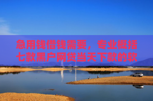 急用钱借钱需要，专业概括七款黑户网贷当天下款的软件
