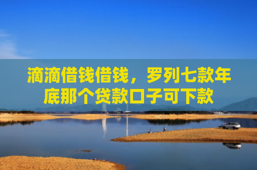 滴滴借钱借钱，罗列七款年底那个贷款口子可下款