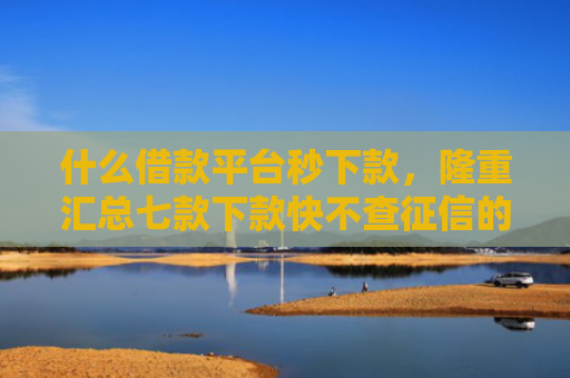 什么借款平台秒下款，隆重汇总七款下款快不查征信的贷款