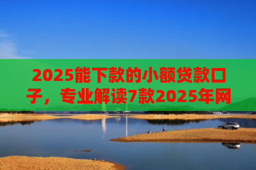 2025能下款的小额贷款口子，专业解读7款2025年网贷下款口子