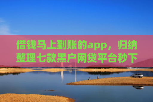 借钱马上到账的app，归纳整理七款黑户网贷平台秒下款评论