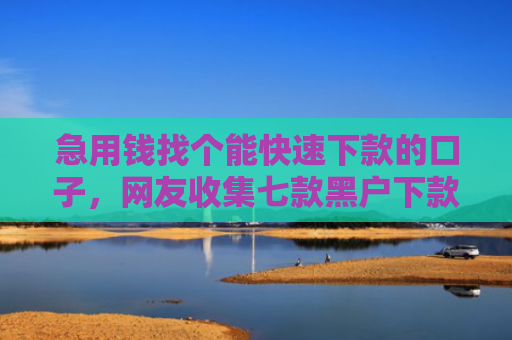 急用钱找个能快速下款的口子，网友收集七款黑户下款最快的网贷口子