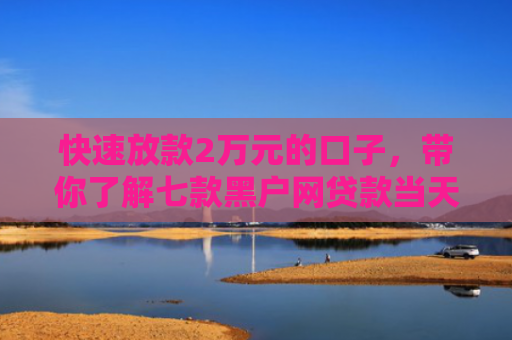 快速放款2万元的口子，带你了解七款黑户网贷款当天下款