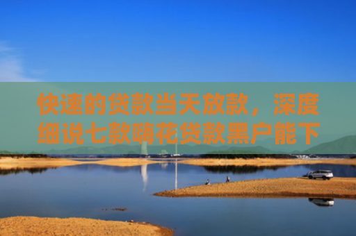 快速的贷款当天放款，深度细说七款嗨花贷款黑户能下款