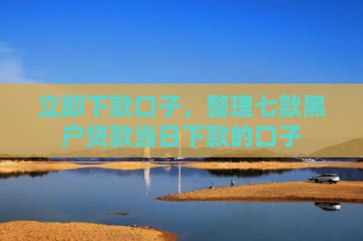 立即下款口子，整理七款黑户贷款当日下款的口子