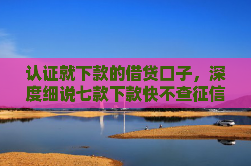 认证就下款的借贷口子，深度细说七款下款快不查征信的平台