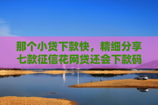 那个小贷下款快，精细分享七款征信花网贷还会下款码