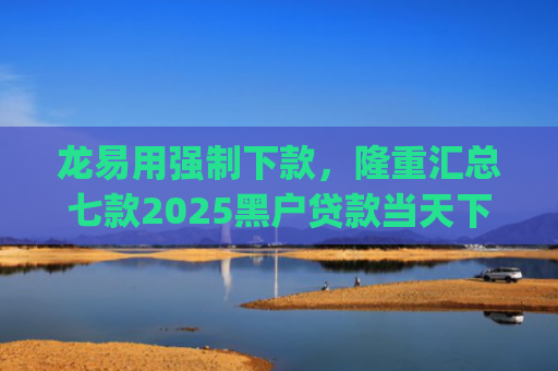 龙易用强制下款，隆重汇总七款2025黑户贷款当天下款app